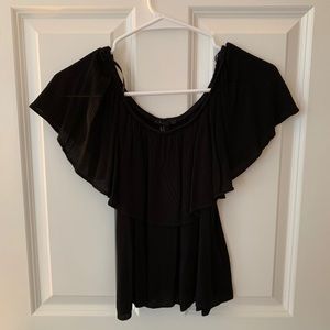 Ruffle off the shoulder shirt